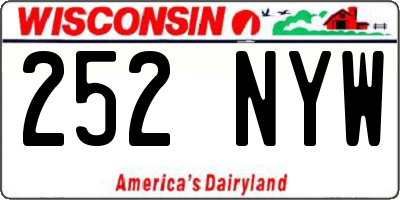 WI license plate 252NYW