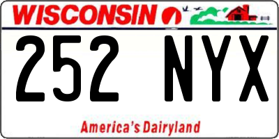 WI license plate 252NYX