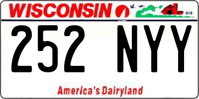 WI license plate 252NYY