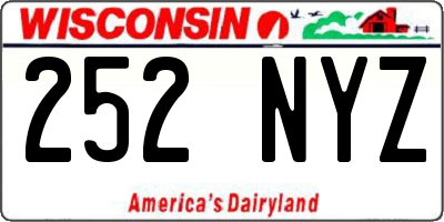 WI license plate 252NYZ
