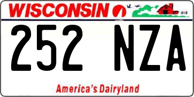 WI license plate 252NZA