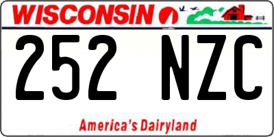 WI license plate 252NZC