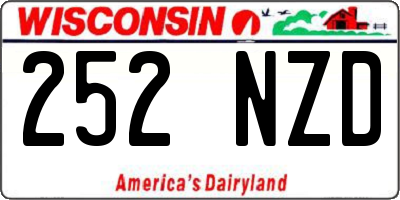 WI license plate 252NZD