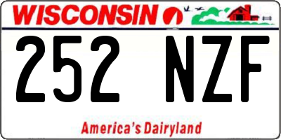 WI license plate 252NZF