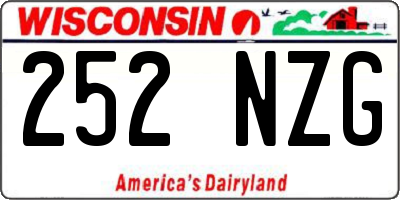 WI license plate 252NZG