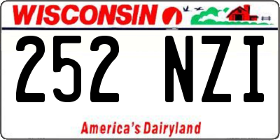 WI license plate 252NZI