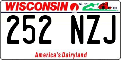 WI license plate 252NZJ