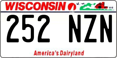 WI license plate 252NZN