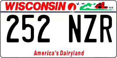 WI license plate 252NZR
