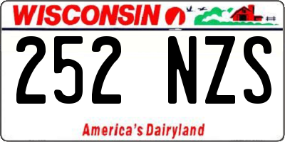 WI license plate 252NZS
