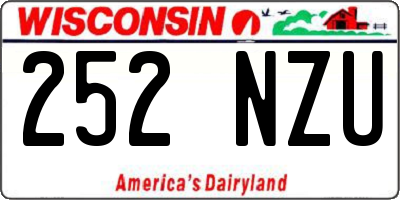 WI license plate 252NZU