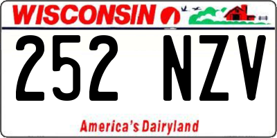 WI license plate 252NZV