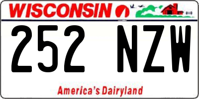 WI license plate 252NZW