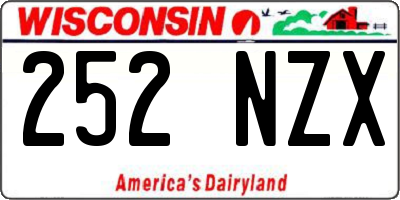 WI license plate 252NZX
