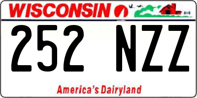 WI license plate 252NZZ