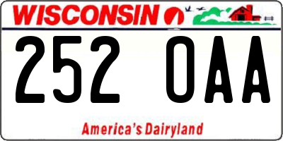 WI license plate 252OAA