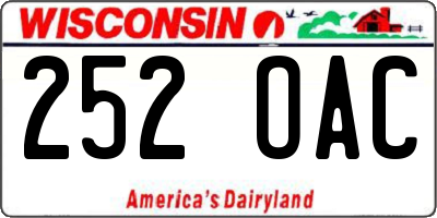 WI license plate 252OAC