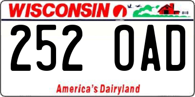 WI license plate 252OAD