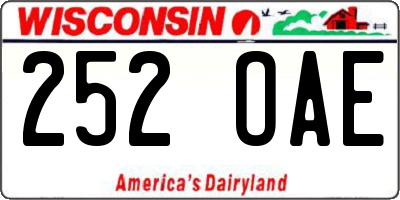 WI license plate 252OAE