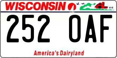 WI license plate 252OAF