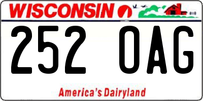 WI license plate 252OAG