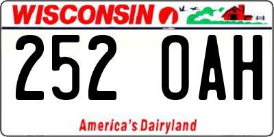 WI license plate 252OAH