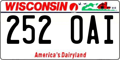 WI license plate 252OAI