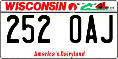 WI license plate 252OAJ
