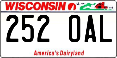 WI license plate 252OAL