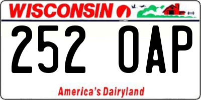 WI license plate 252OAP