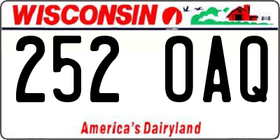 WI license plate 252OAQ