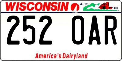 WI license plate 252OAR