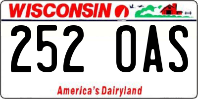 WI license plate 252OAS