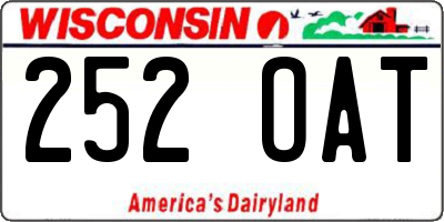 WI license plate 252OAT