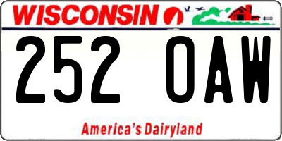WI license plate 252OAW