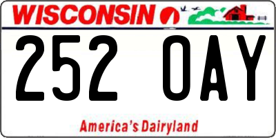 WI license plate 252OAY