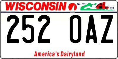 WI license plate 252OAZ