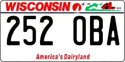 WI license plate 252OBA