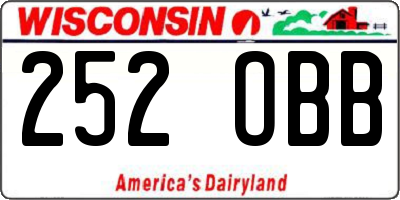 WI license plate 252OBB