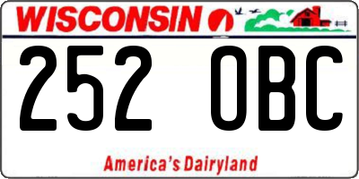 WI license plate 252OBC