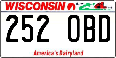 WI license plate 252OBD