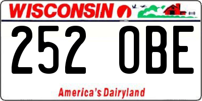 WI license plate 252OBE