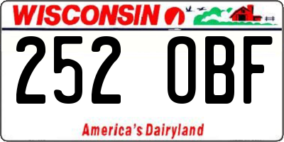 WI license plate 252OBF