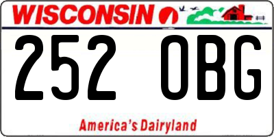WI license plate 252OBG