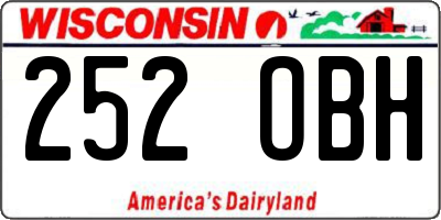 WI license plate 252OBH