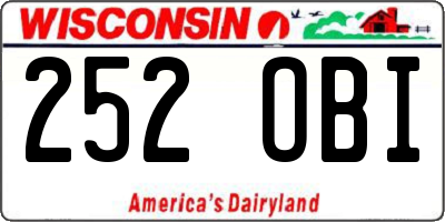 WI license plate 252OBI
