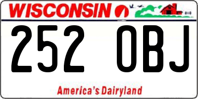 WI license plate 252OBJ
