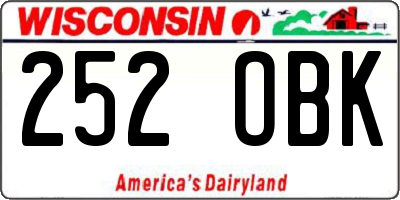 WI license plate 252OBK