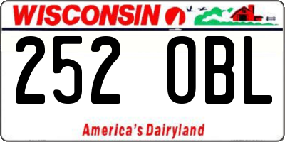 WI license plate 252OBL
