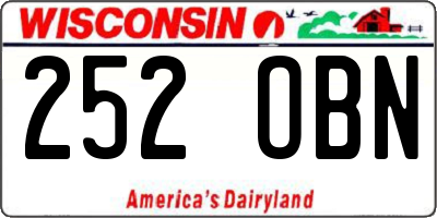 WI license plate 252OBN